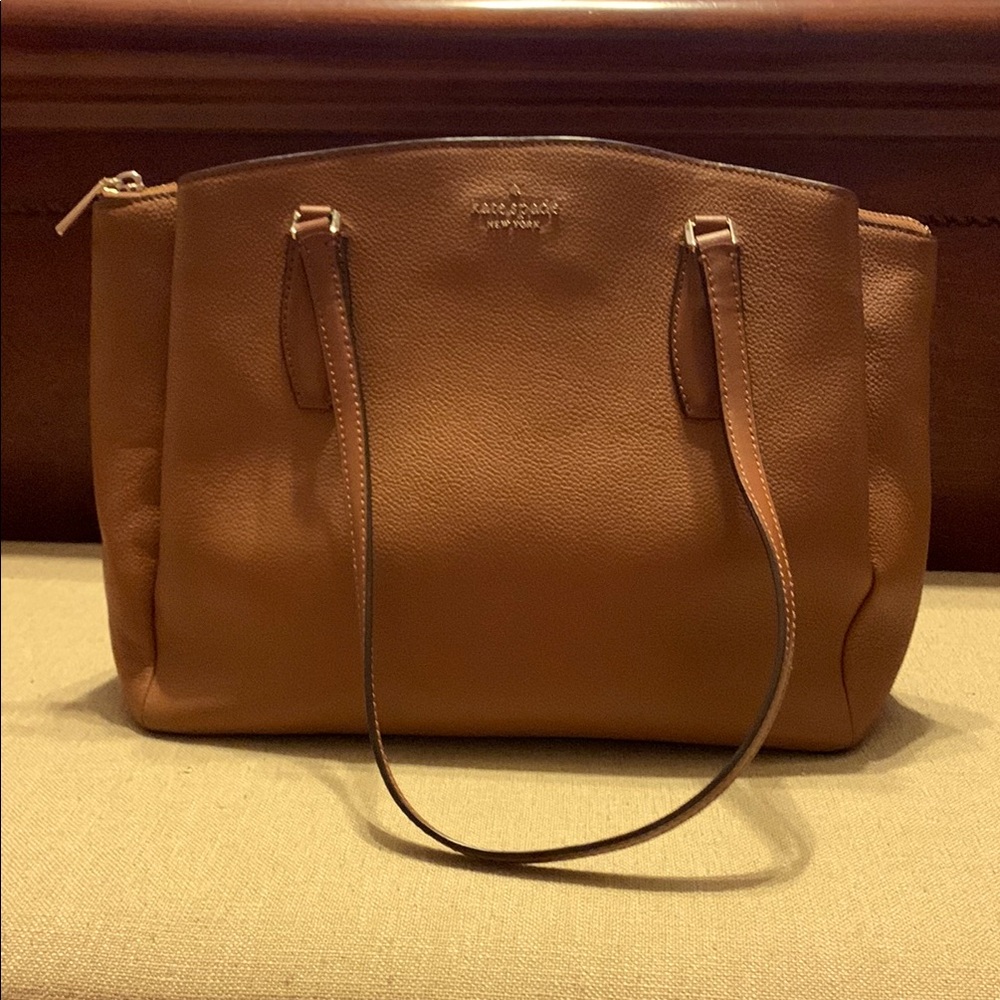 Kate Spade Brown Leather Tote Sophisticated Design